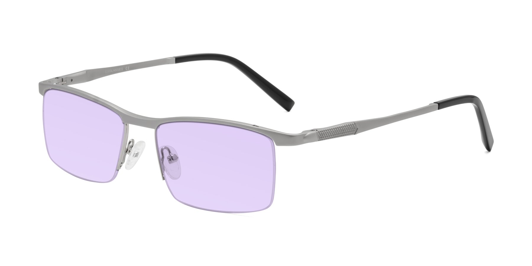 Angle of CX6303 in Silver with Light Purple Tinted Lenses