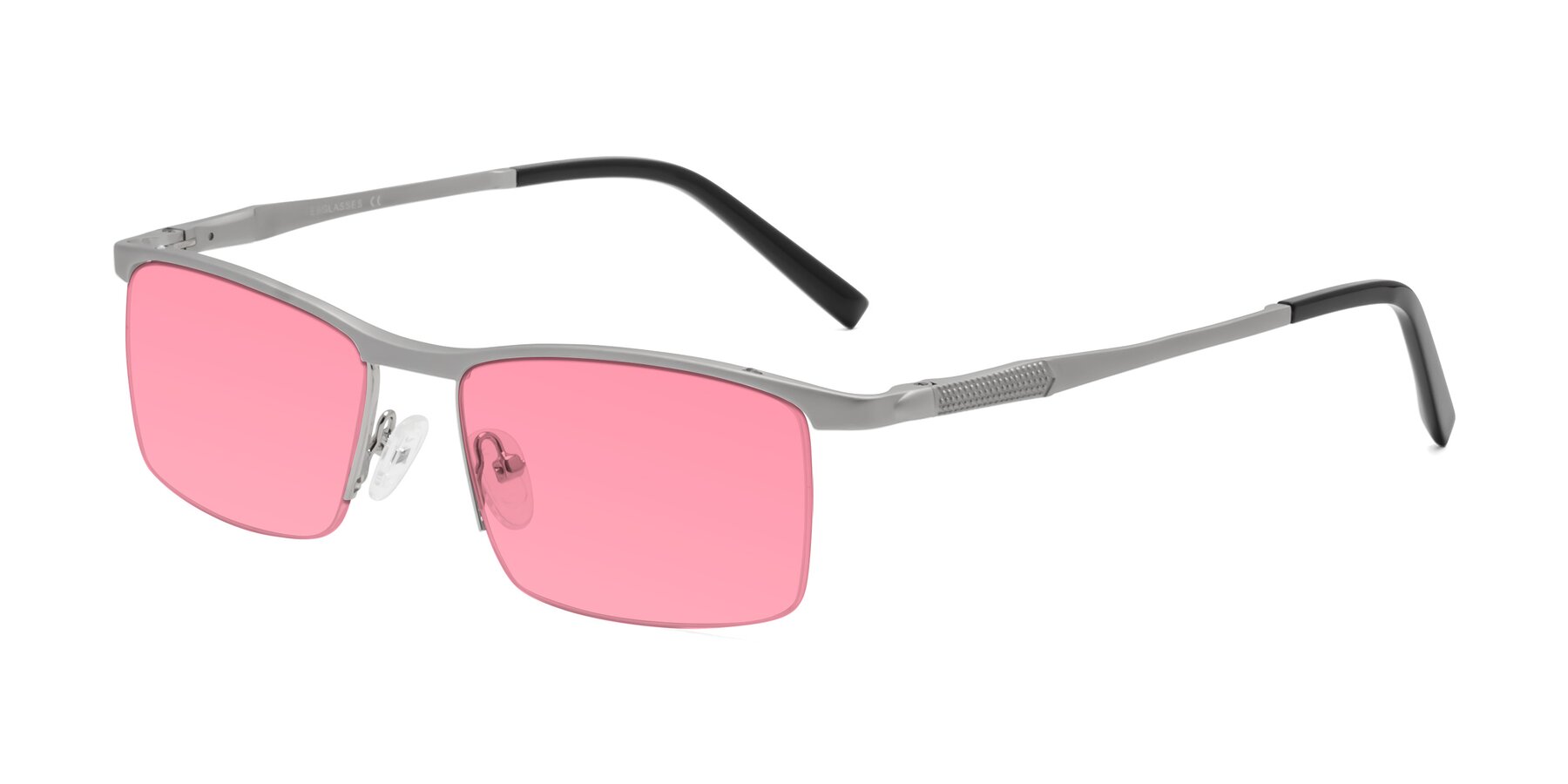Angle of CX6303 in Silver with Pink Tinted Lenses