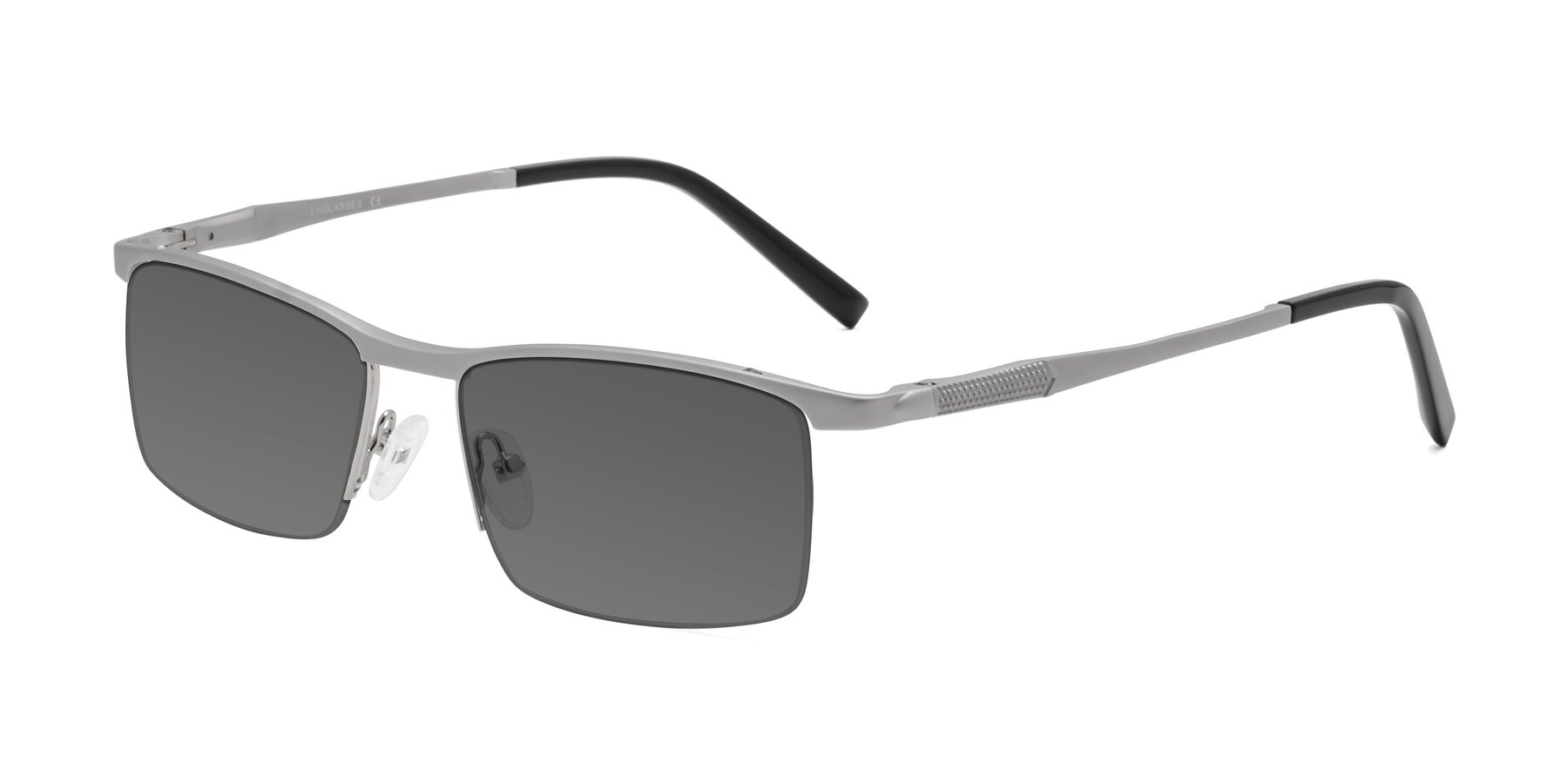 Angle of CX6303 in Silver with Medium Gray Tinted Lenses