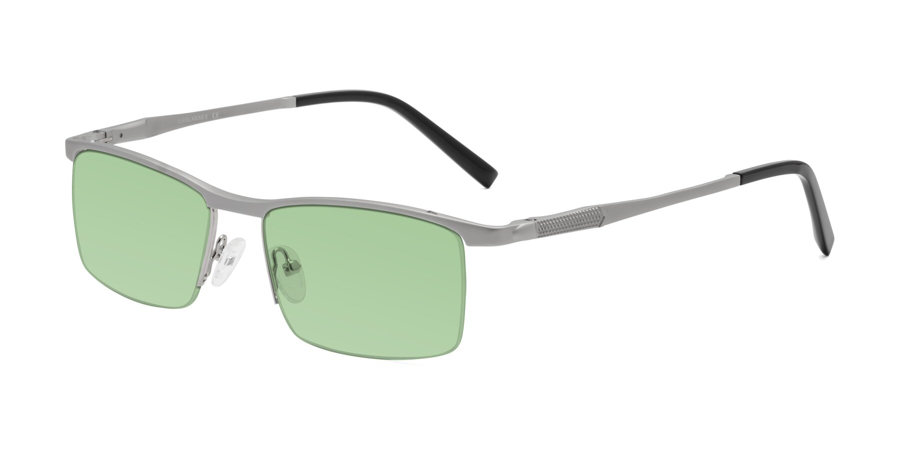 Angle of CX6303 in Silver with Medium Green Tinted Lenses