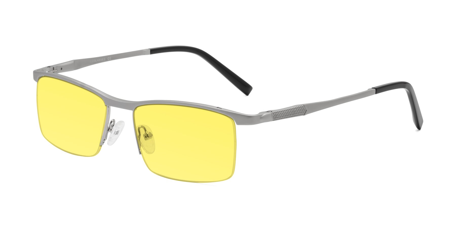 Angle of CX6303 in Silver with Medium Yellow Tinted Lenses