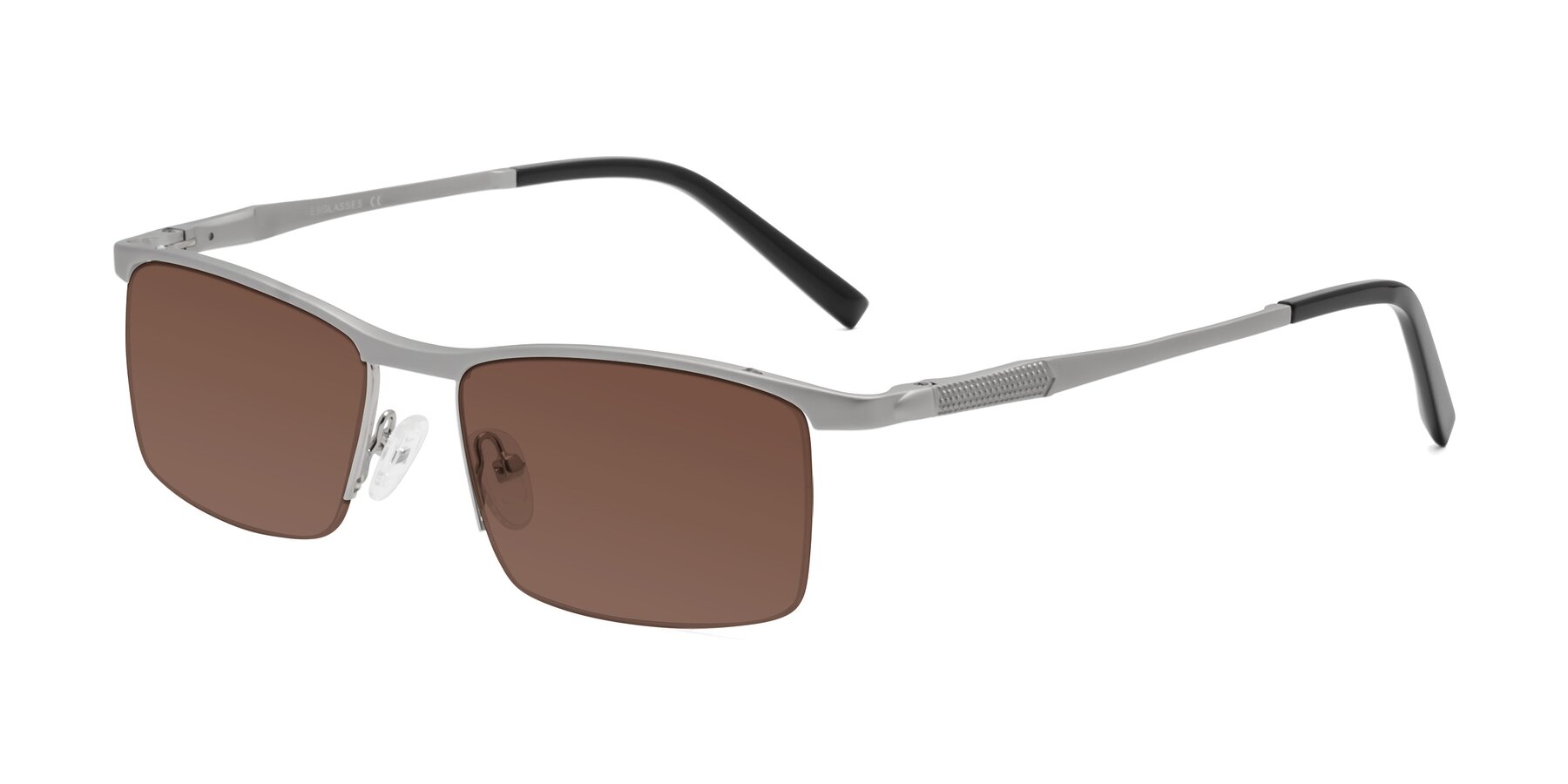Angle of CX6303 in Silver with Brown Tinted Lenses