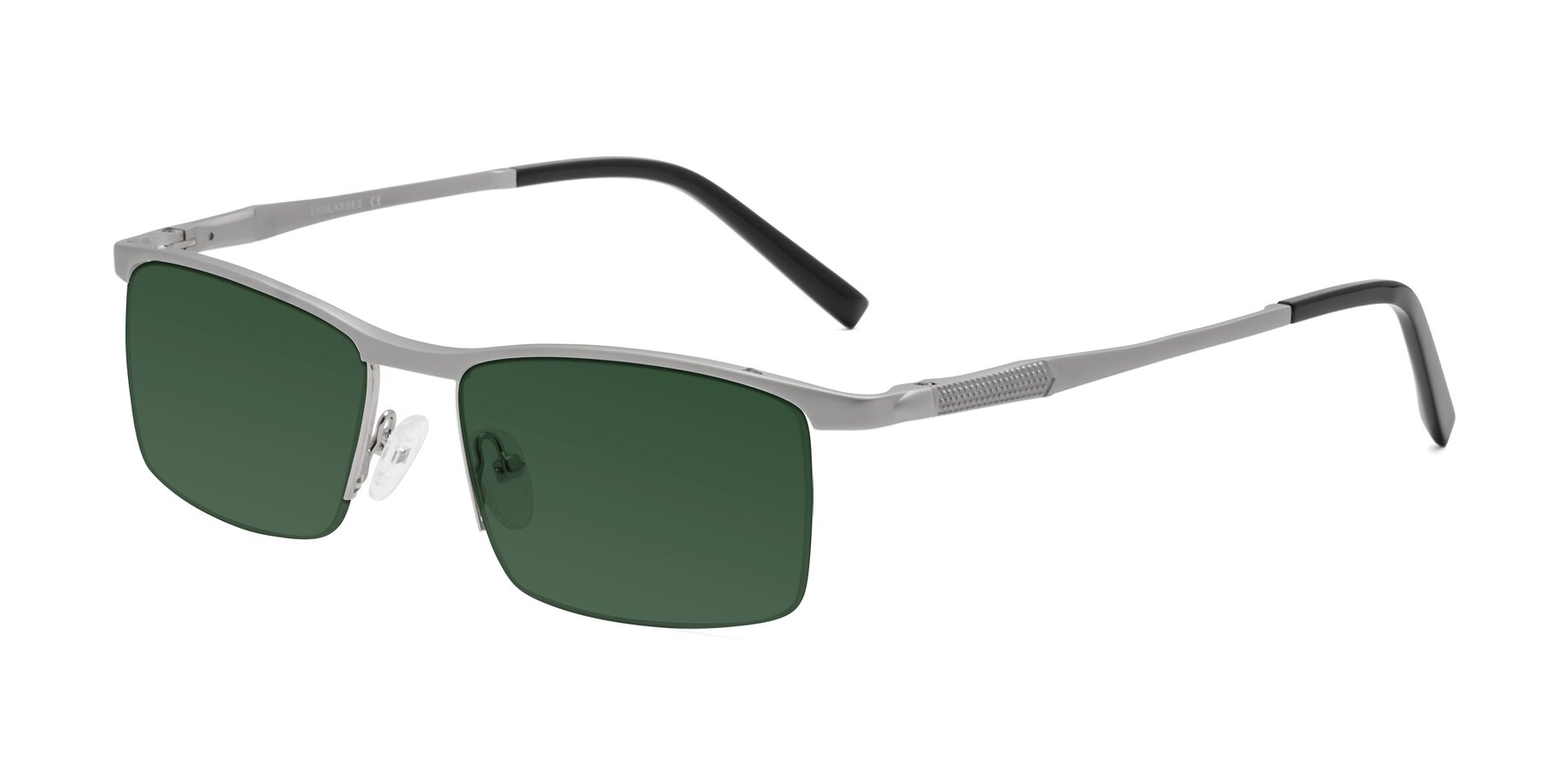 Angle of CX6303 in Silver with Green Tinted Lenses
