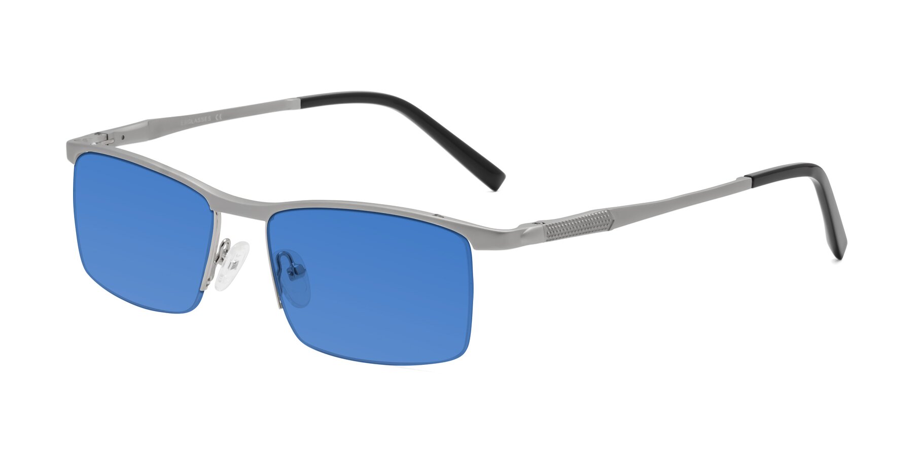 Angle of CX6303 in Silver with Blue Tinted Lenses