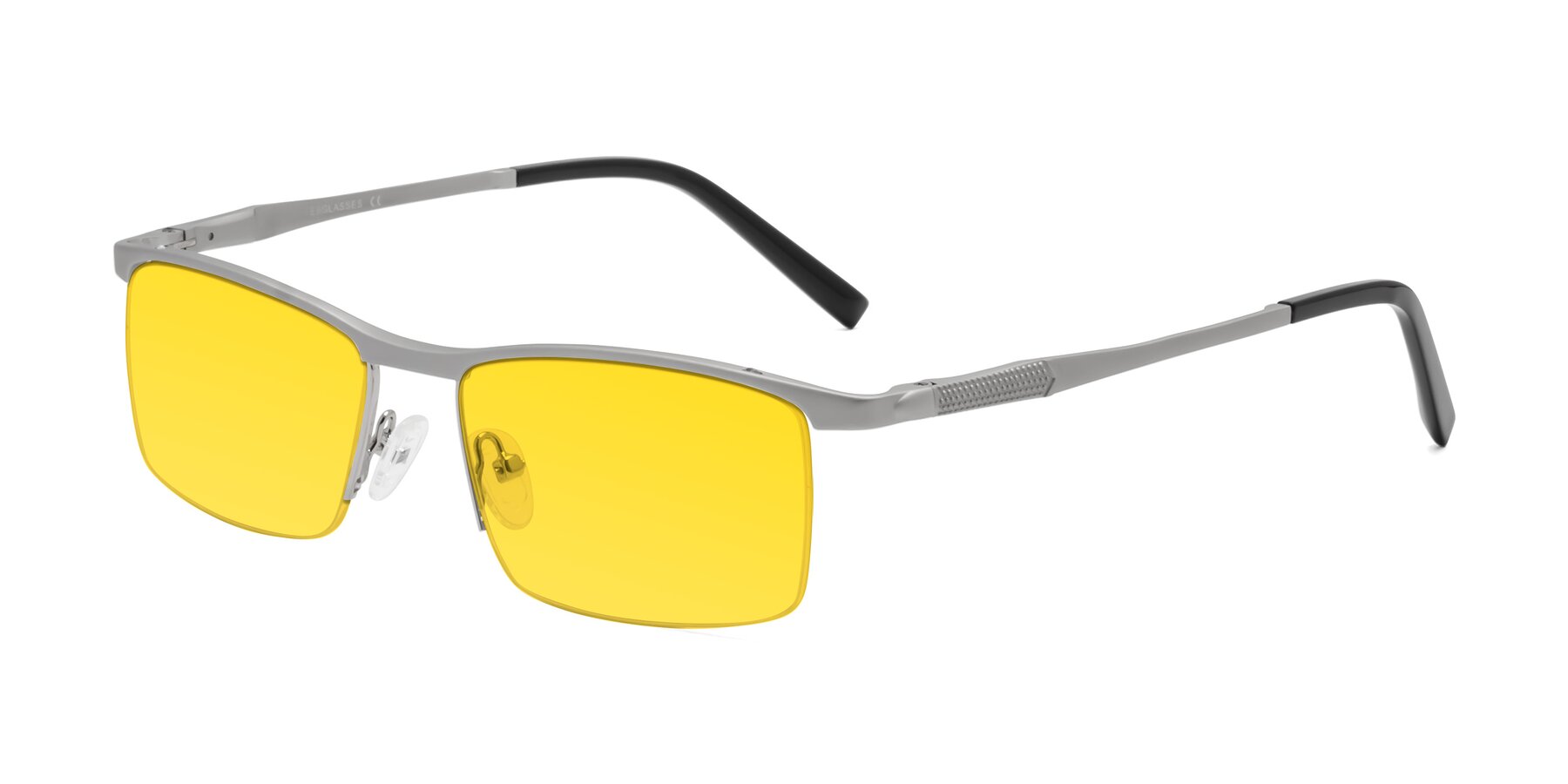 Angle of CX6303 in Silver with Yellow Tinted Lenses