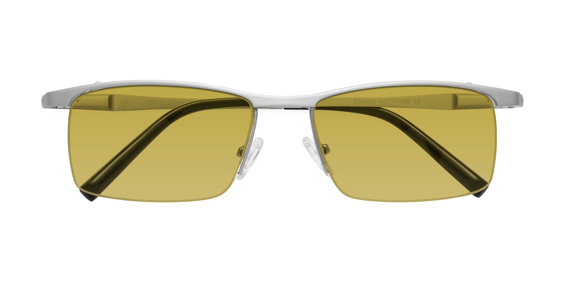 Folded Front of CX6303 in Silver with Champagne Tinted Lenses