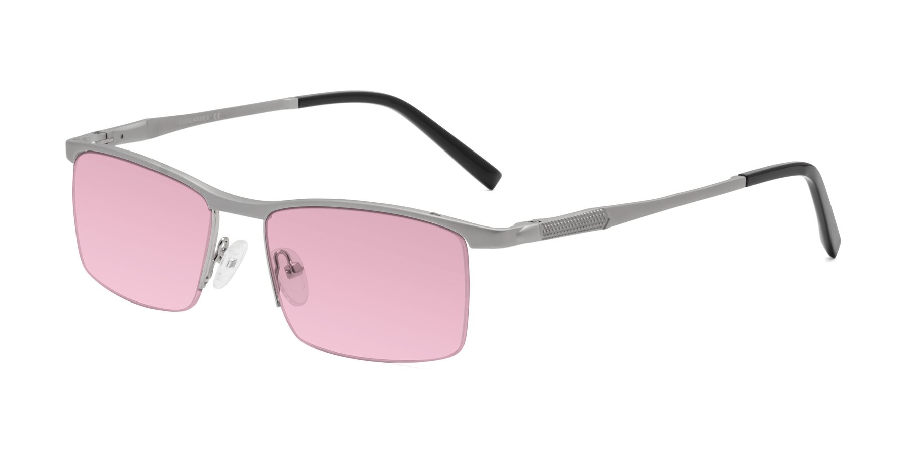 Angle of CX6303 in Silver with Light Wine Tinted Lenses