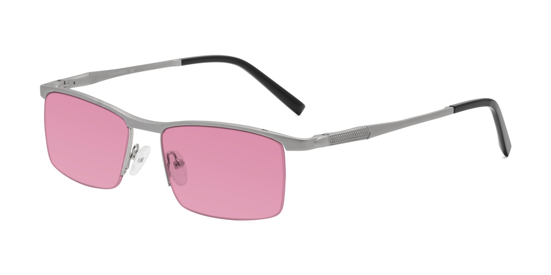Angle of CX6303 in Silver with Medium Wine Tinted Lenses