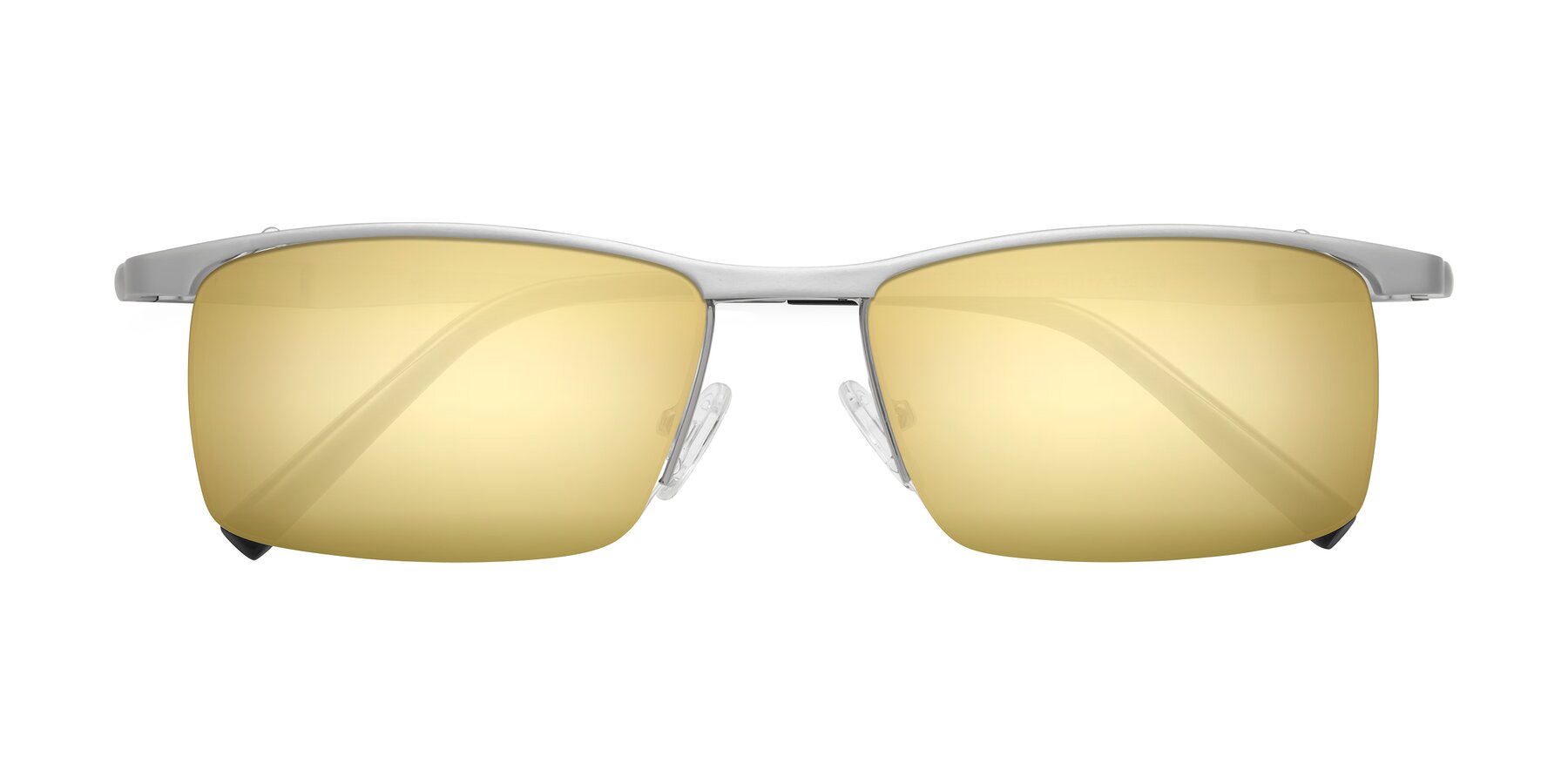 Folded Front of CX6303 in Silver with Gold Mirrored Lenses