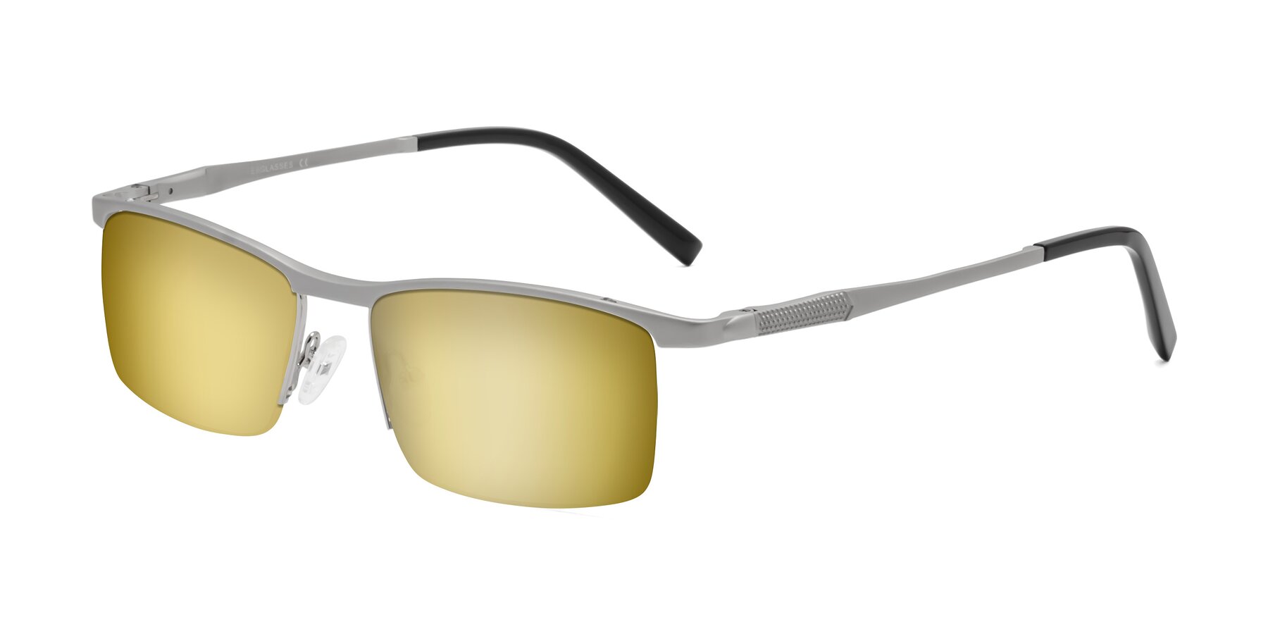 Angle of CX6303 in Silver with Gold Mirrored Lenses