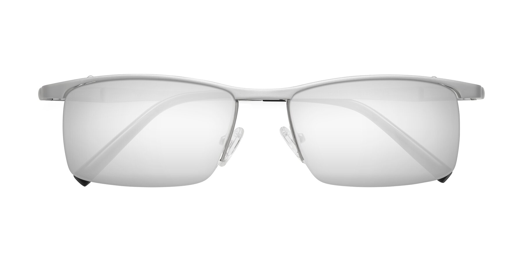 Folded Front of CX6303 in Silver with Silver Mirrored Lenses