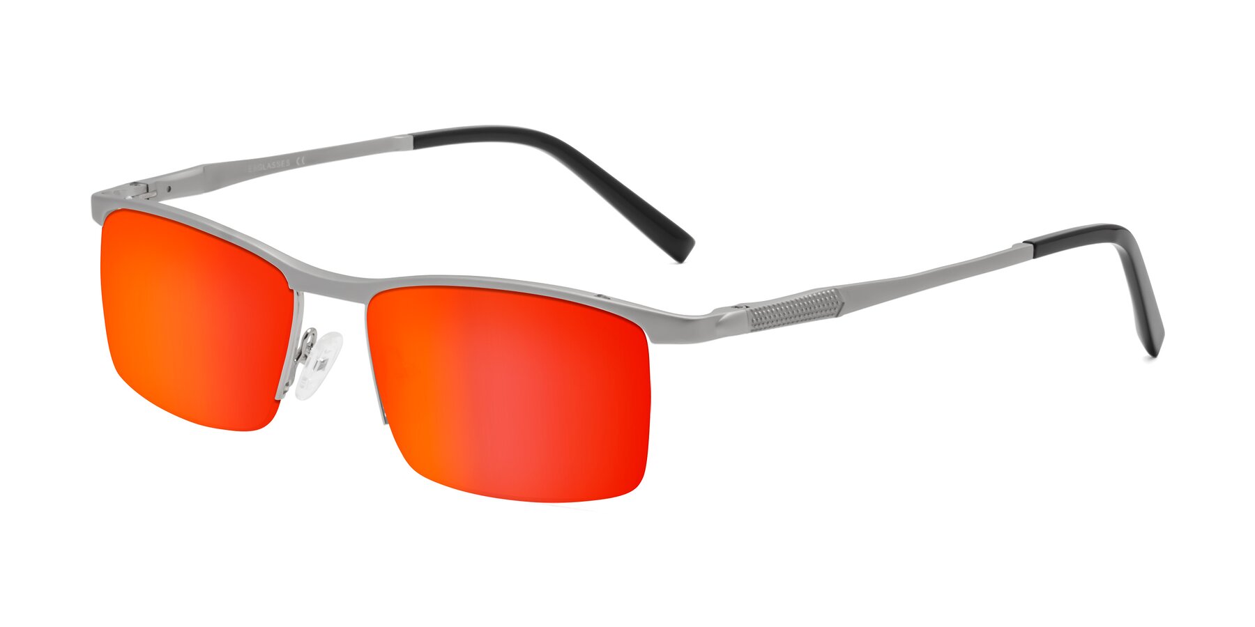Angle of CX6303 in Silver with Red Gold Mirrored Lenses