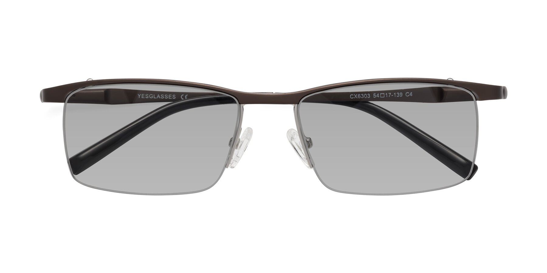 Folded Front of CX6303 in Coffee with Light Gray Tinted Lenses