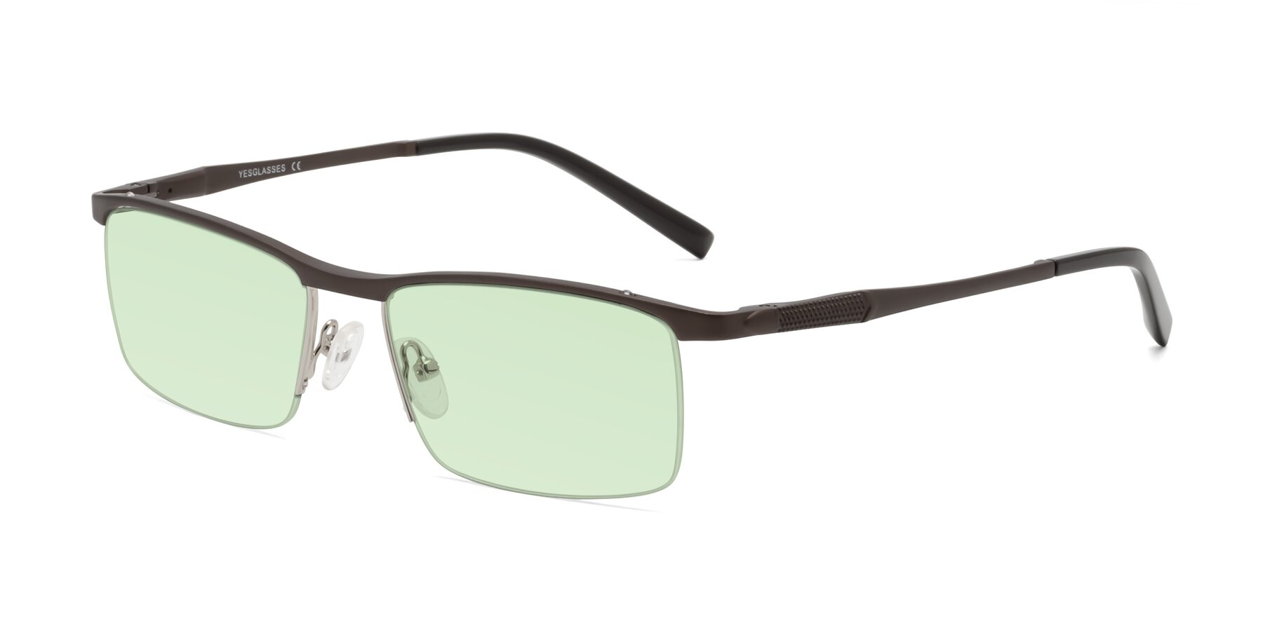 Angle of CX6303 in Coffee with Light Green Tinted Lenses