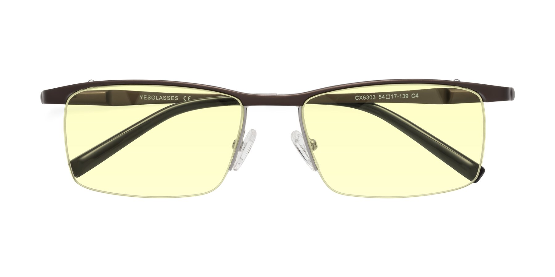 Folded Front of CX6303 in Coffee with Light Yellow Tinted Lenses