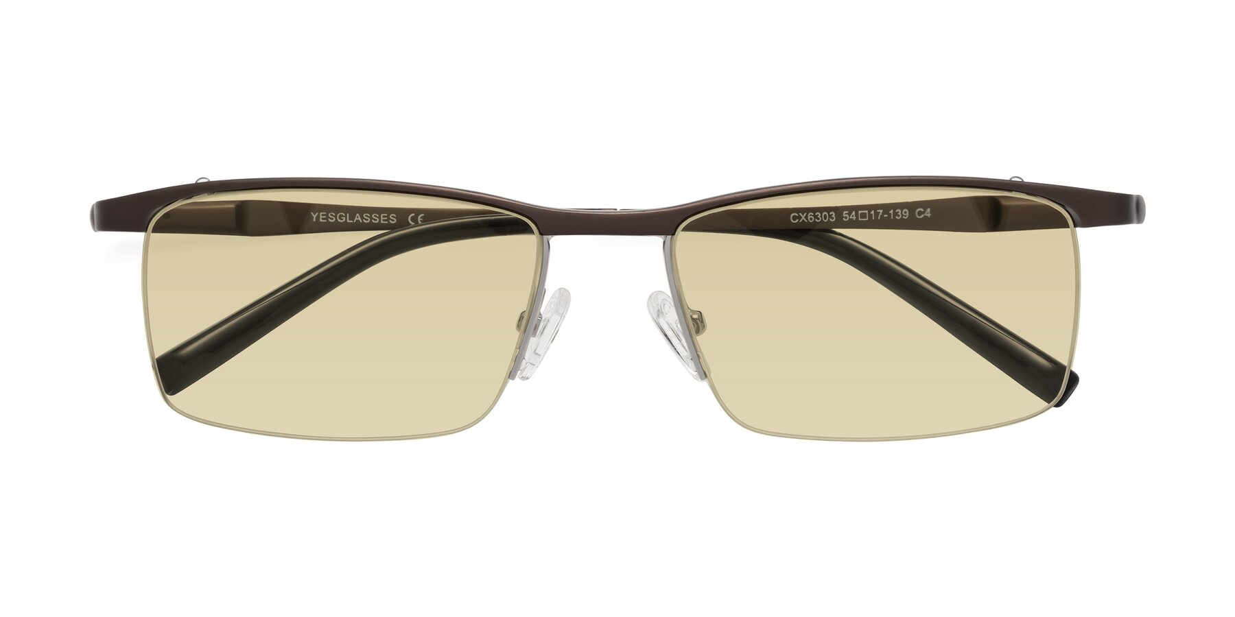 Folded Front of CX6303 in Coffee with Light Champagne Tinted Lenses