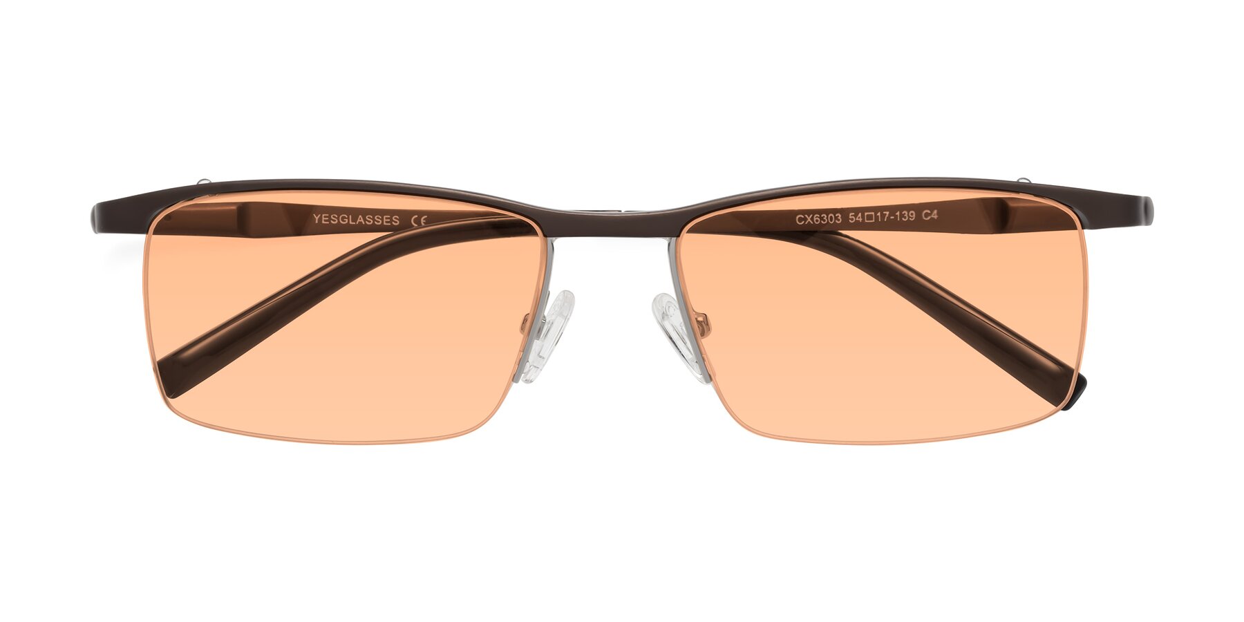 Folded Front of CX6303 in Coffee with Light Orange Tinted Lenses