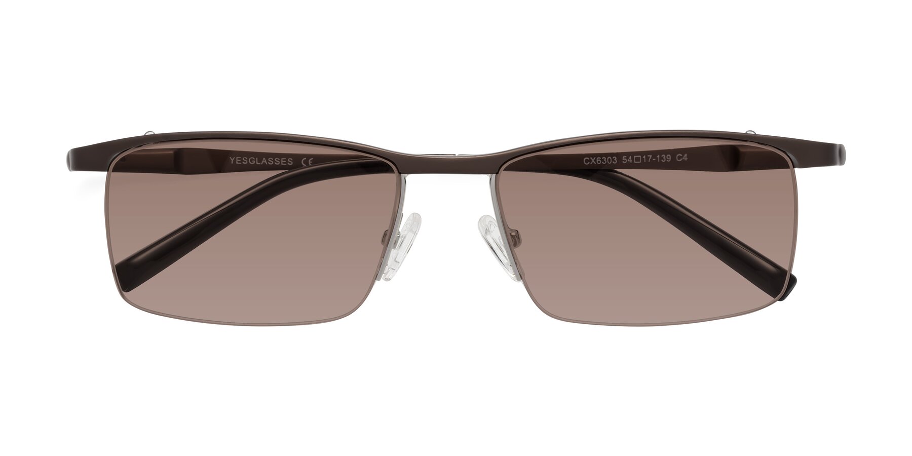 Folded Front of CX6303 in Coffee with Medium Brown Tinted Lenses
