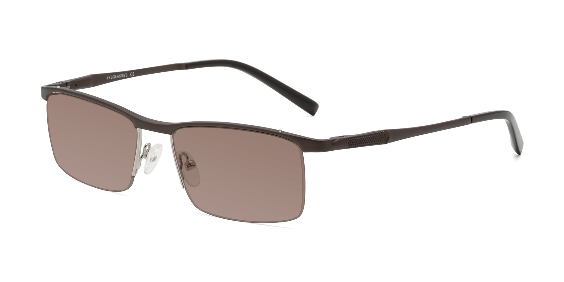 Angle of CX6303 in Coffee with Medium Brown Tinted Lenses