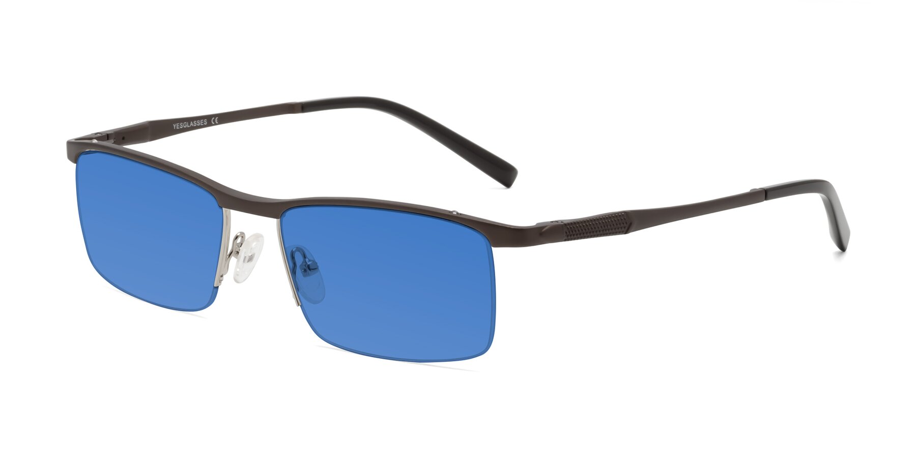 Angle of CX6303 in Coffee with Blue Tinted Lenses