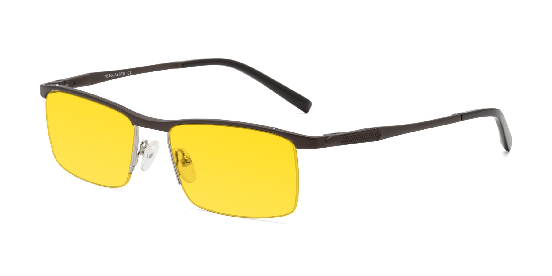 Angle of CX6303 in Coffee with Yellow Tinted Lenses