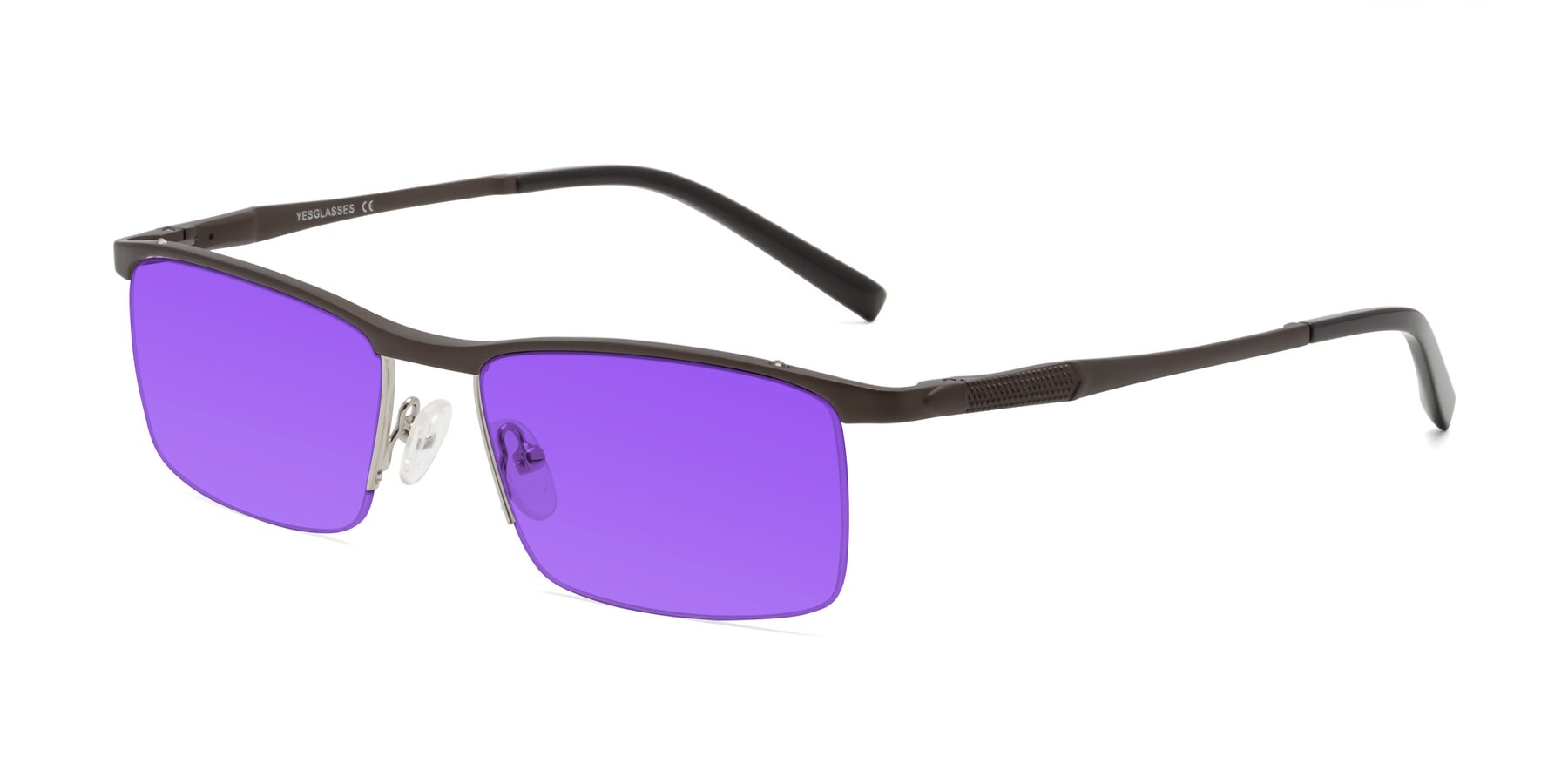 Angle of CX6303 in Coffee with Purple Tinted Lenses