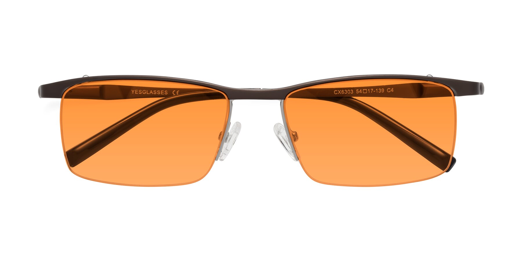Folded Front of CX6303 in Coffee with Orange Tinted Lenses