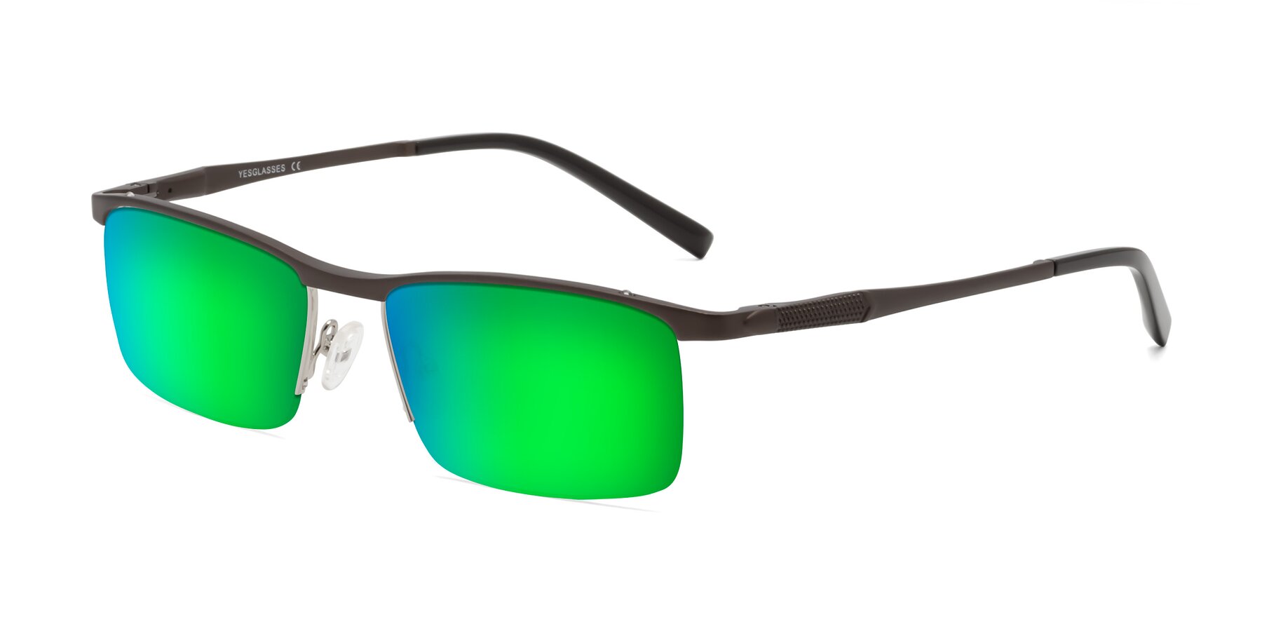 Angle of CX6303 in Coffee with Green Mirrored Lenses