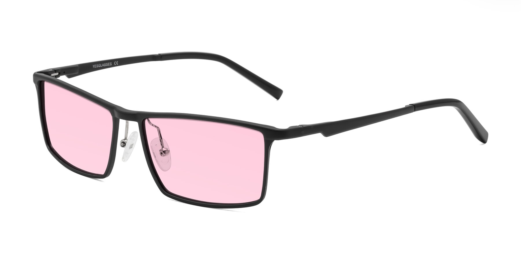 Angle of CX6330 in Black with Light Pink Tinted Lenses