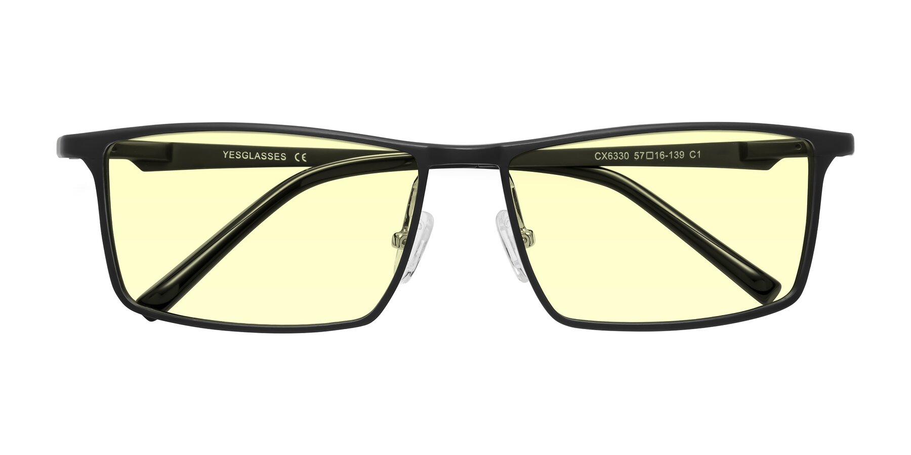 Folded Front of CX6330 in Black with Light Yellow Tinted Lenses