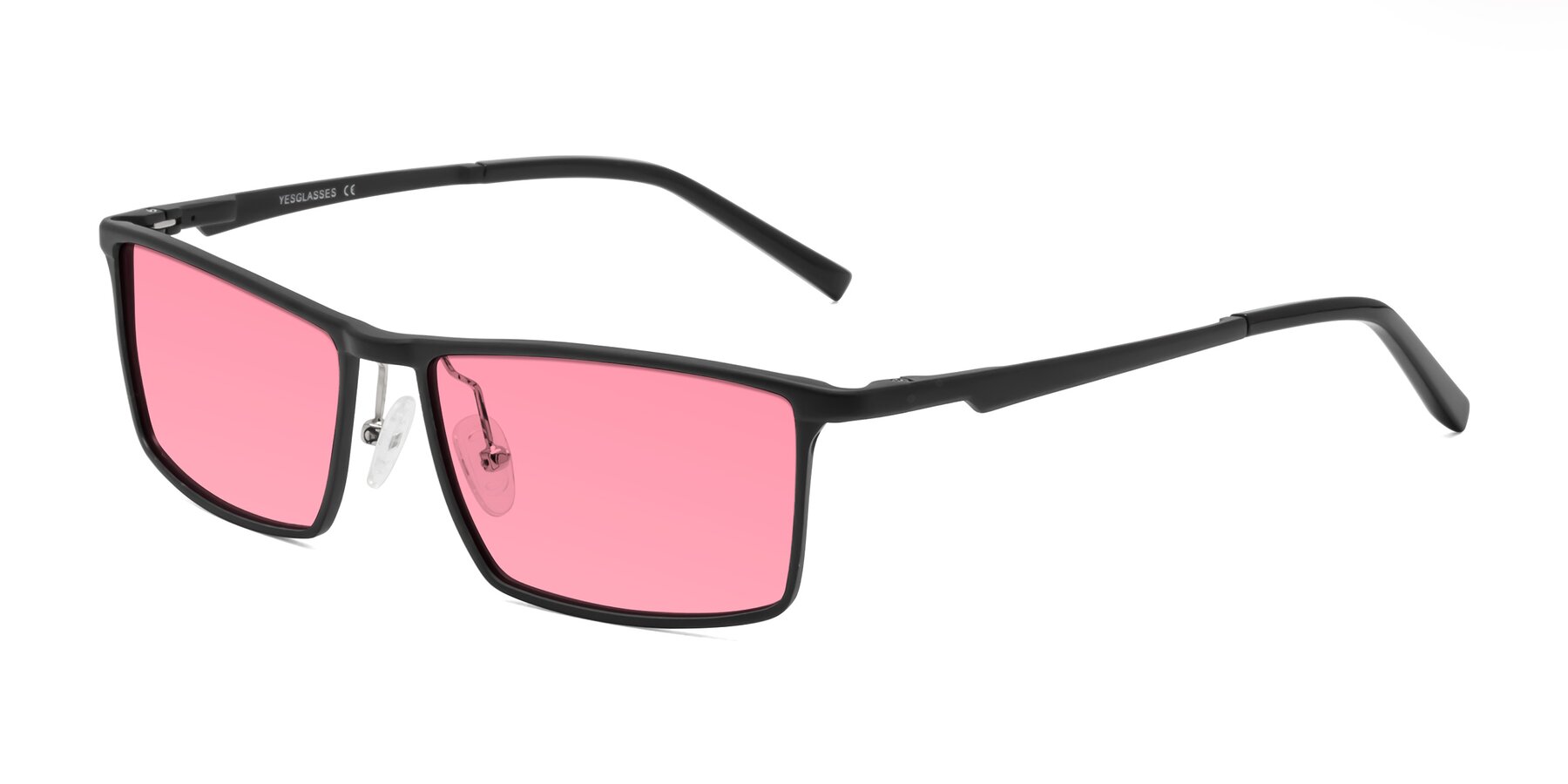 Angle of CX6330 in Black with Pink Tinted Lenses