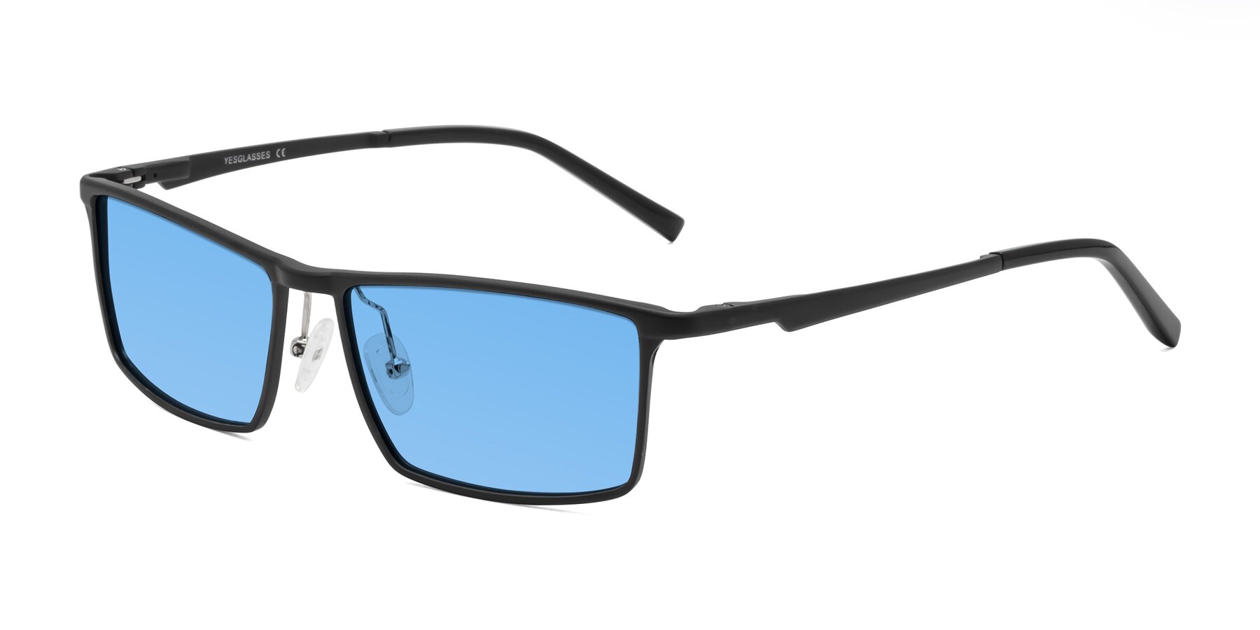 Angle of CX6330 in Black with Medium Blue Tinted Lenses
