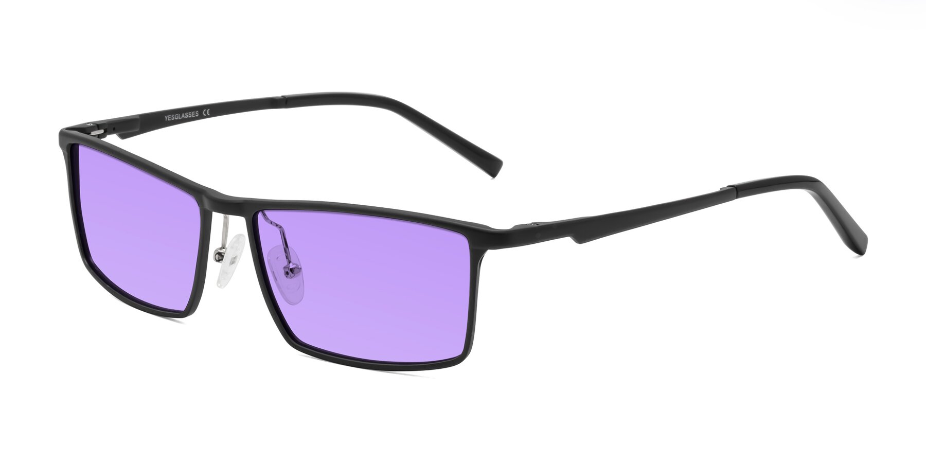 Angle of CX6330 in Black with Medium Purple Tinted Lenses