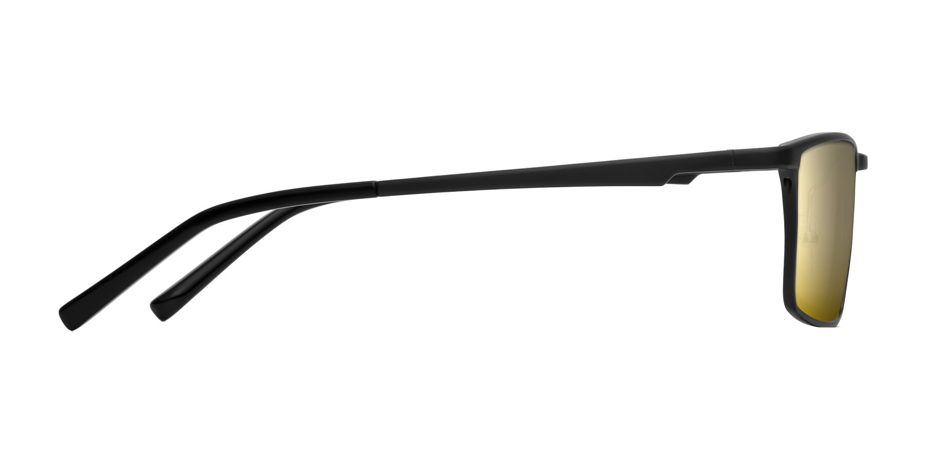 Side of CX6330 in Black with Gold Mirrored Lenses