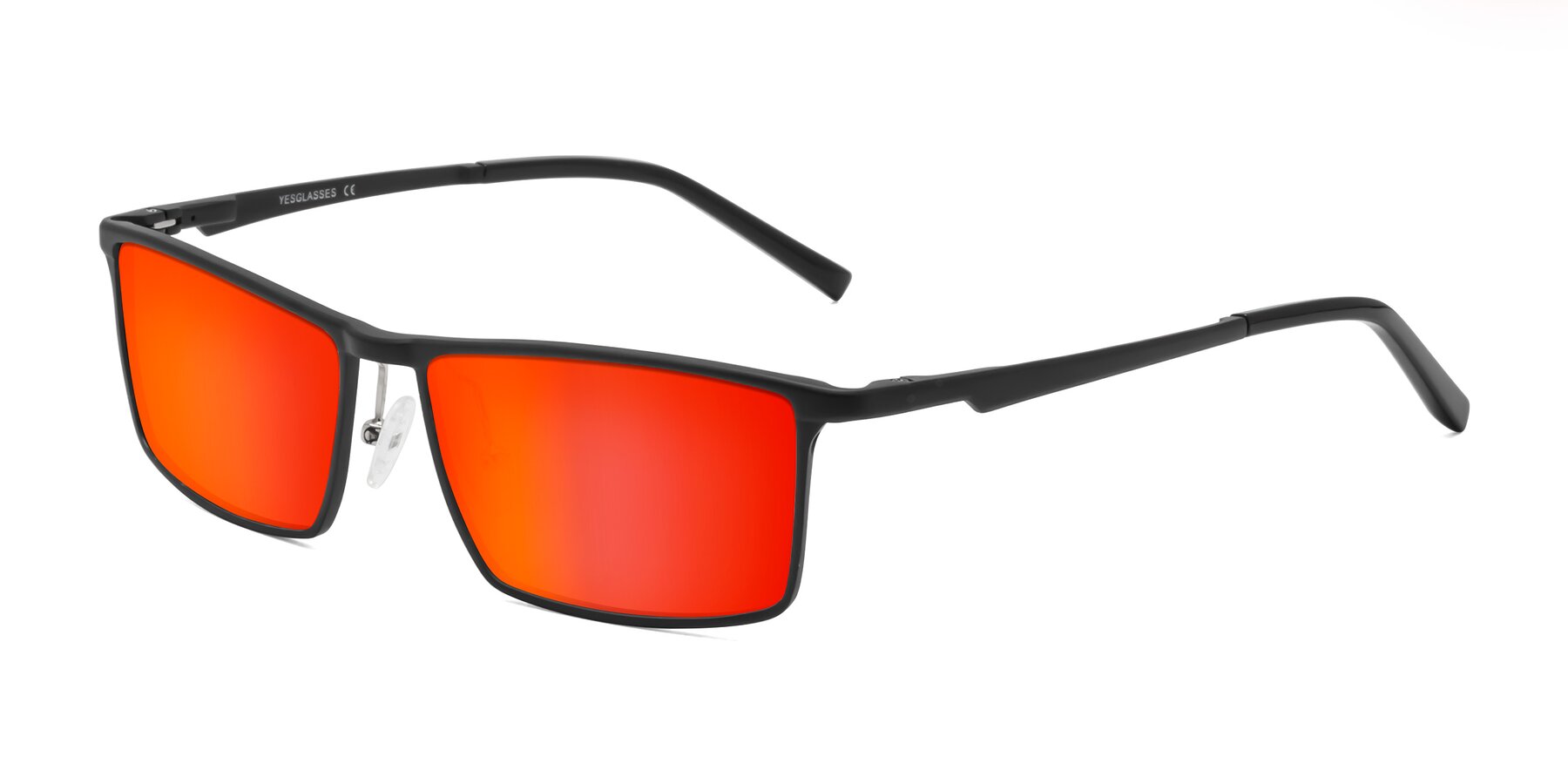 Angle of CX6330 in Black with Red Gold Mirrored Lenses