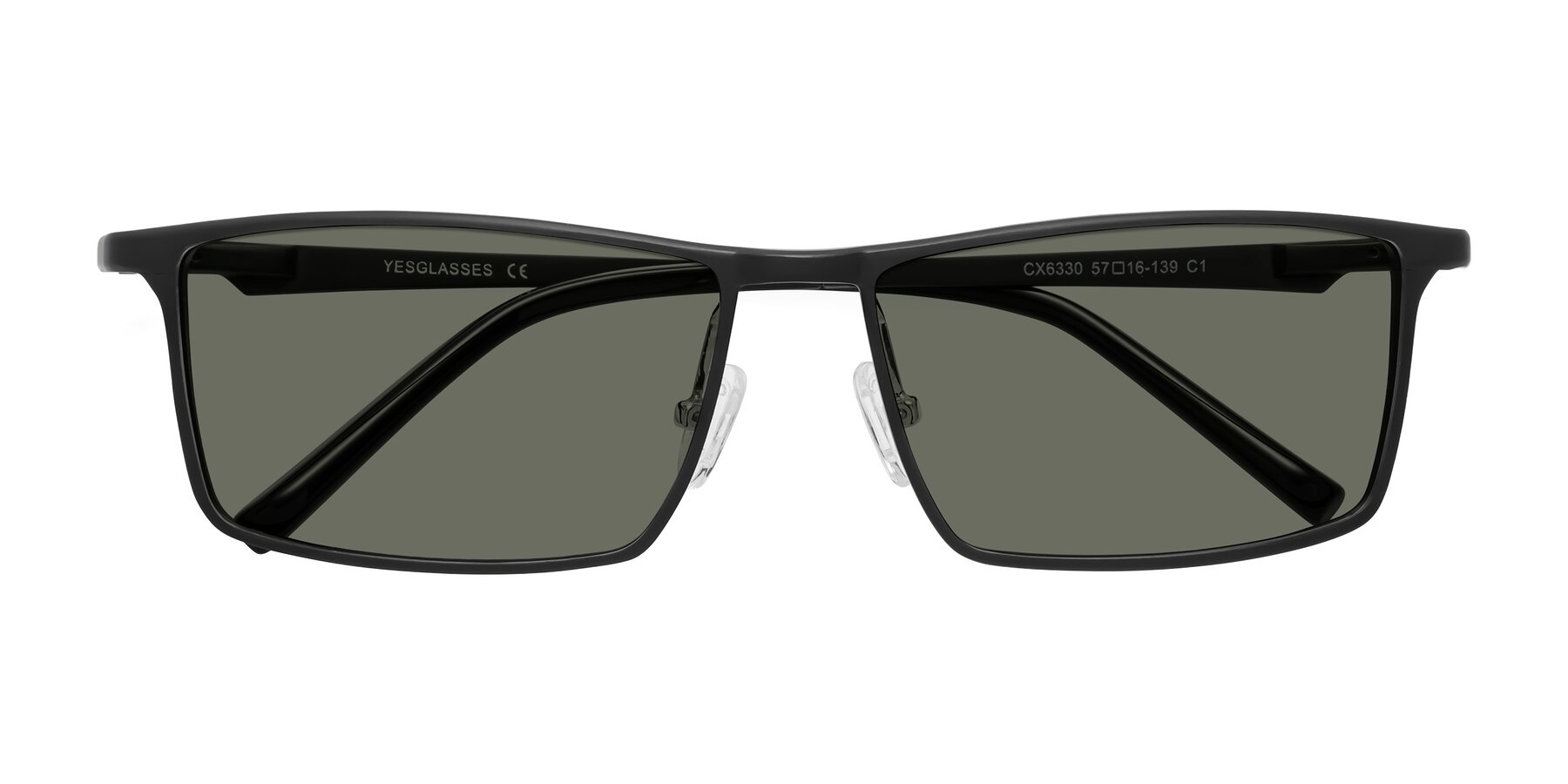 Folded Front of CX6330 in Black with Gray Polarized Lenses