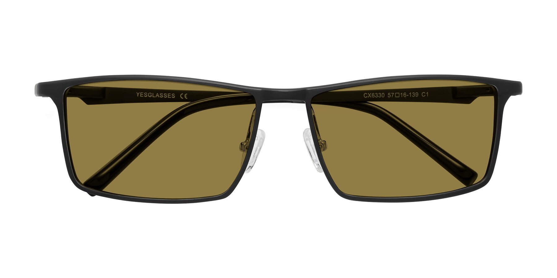 Folded Front of CX6330 in Black with Brown Polarized Lenses