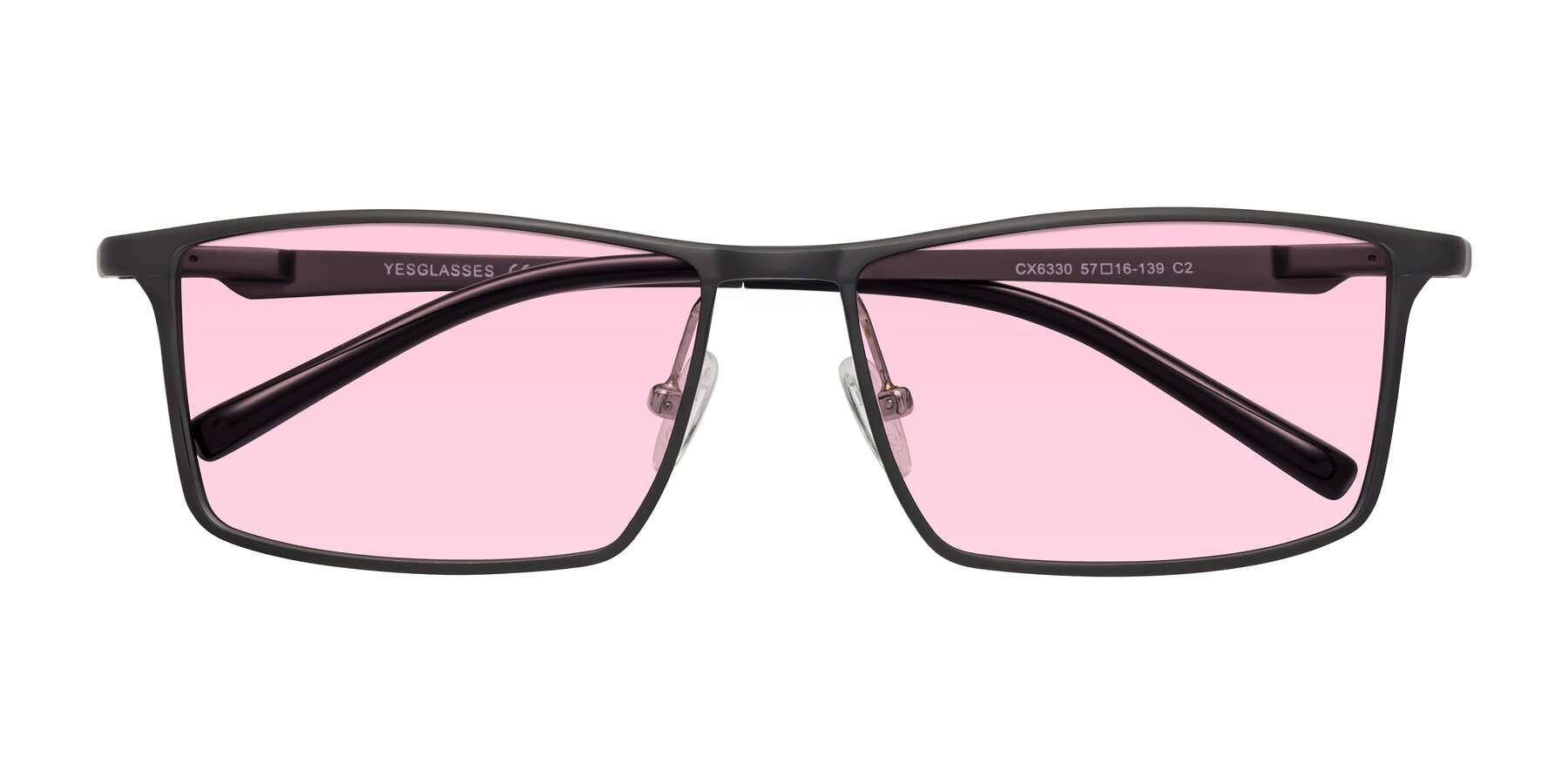 Folded Front of CX6330 in Gunmetal with Light Pink Tinted Lenses