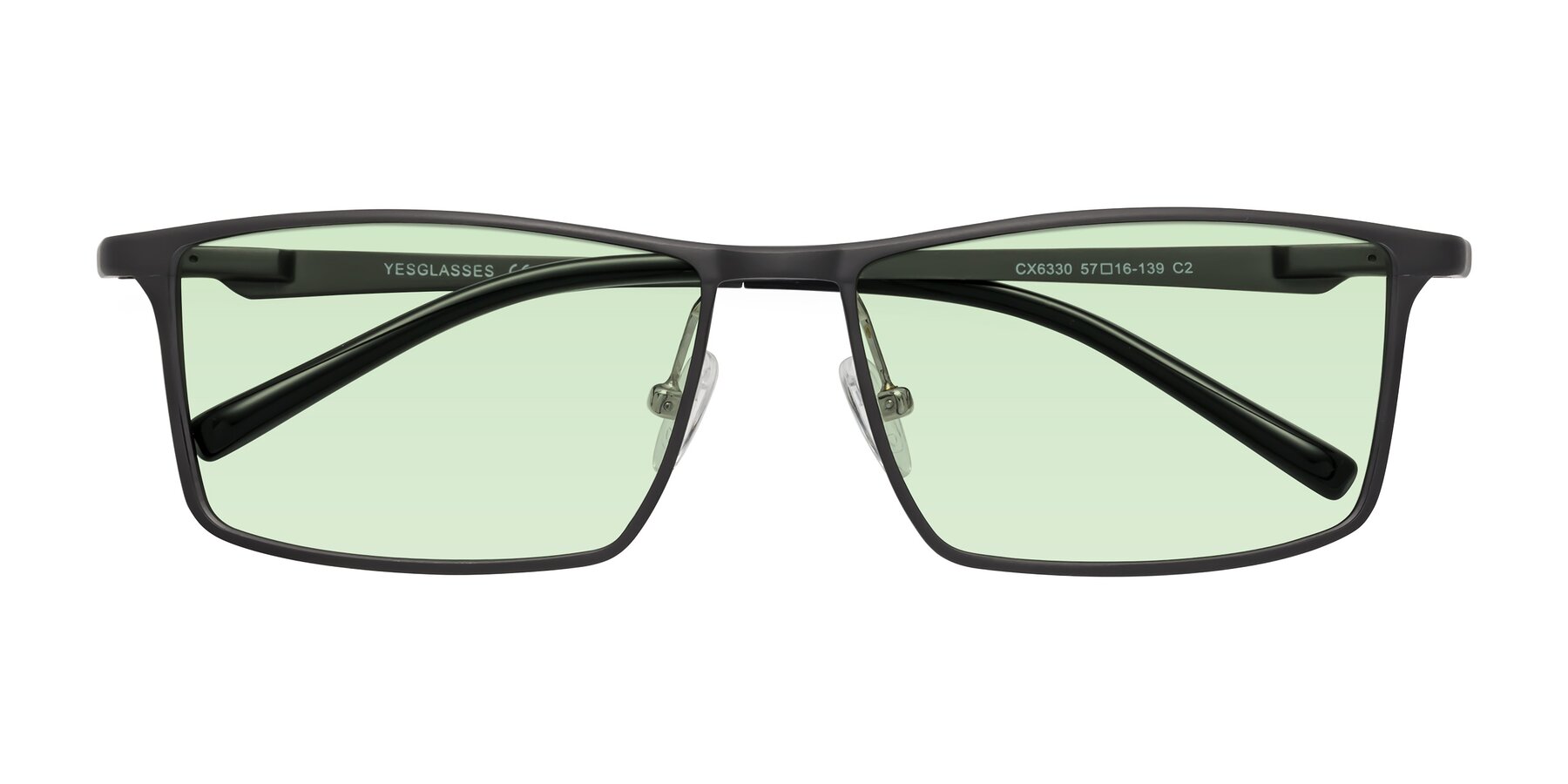 Folded Front of CX6330 in Gunmetal with Light Green Tinted Lenses