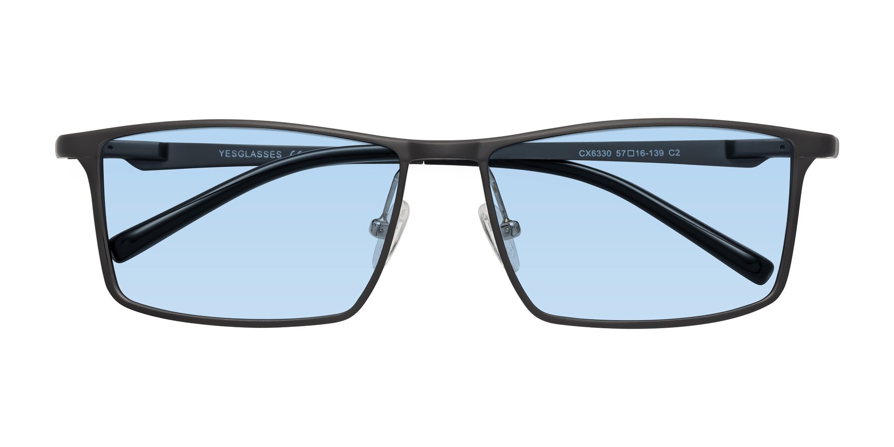 Folded Front of CX6330 in Gunmetal with Light Blue Tinted Lenses