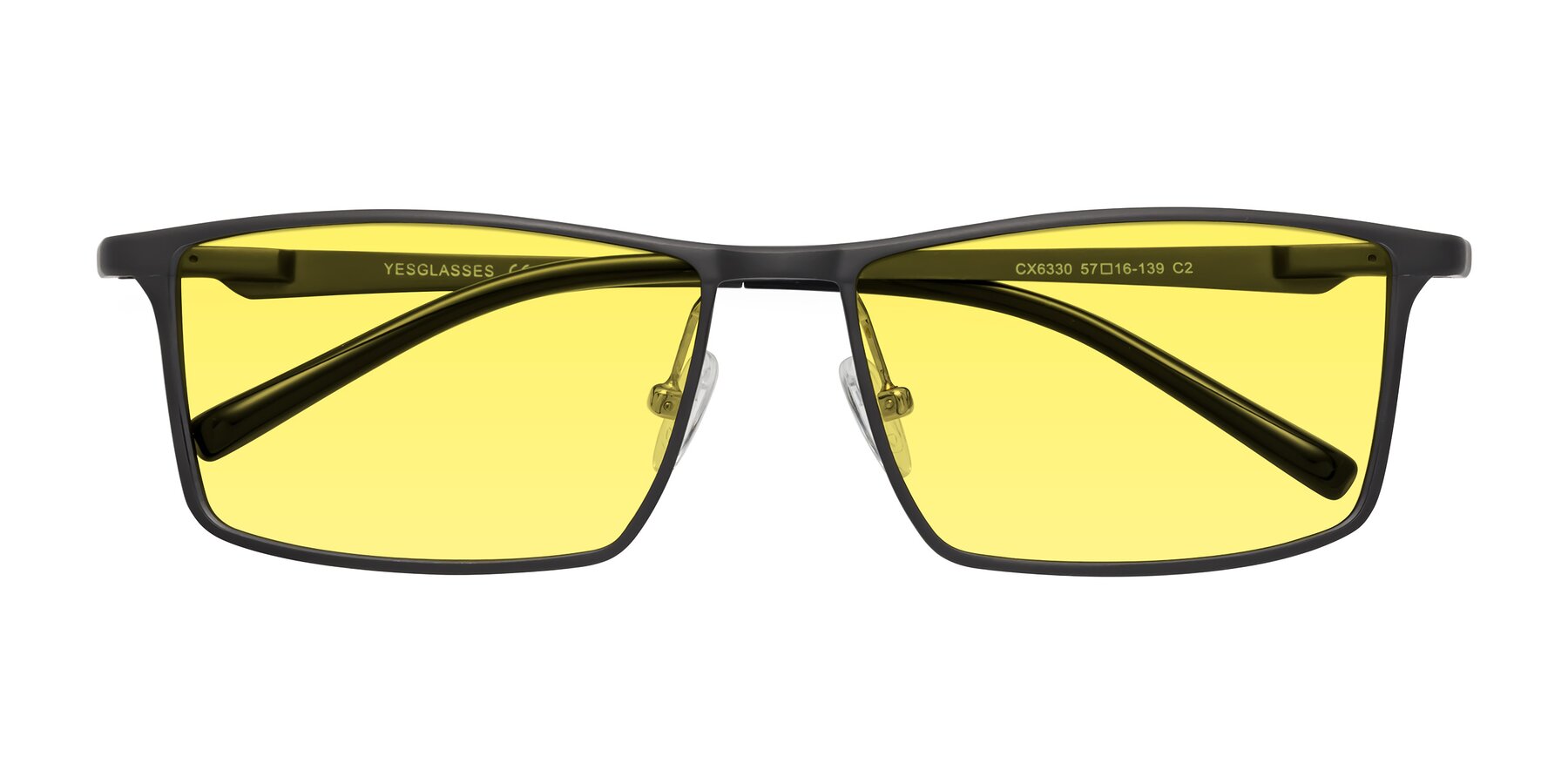 Folded Front of CX6330 in Gunmetal with Medium Yellow Tinted Lenses