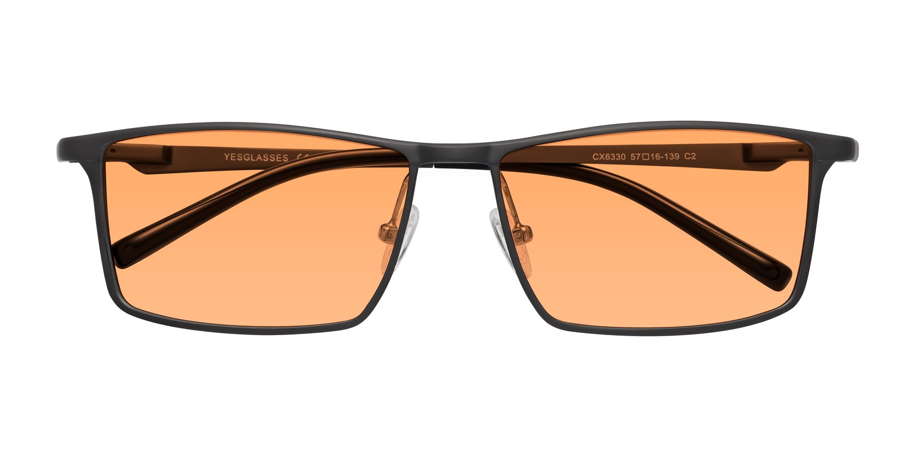 Folded Front of CX6330 in Gunmetal with Medium Orange Tinted Lenses