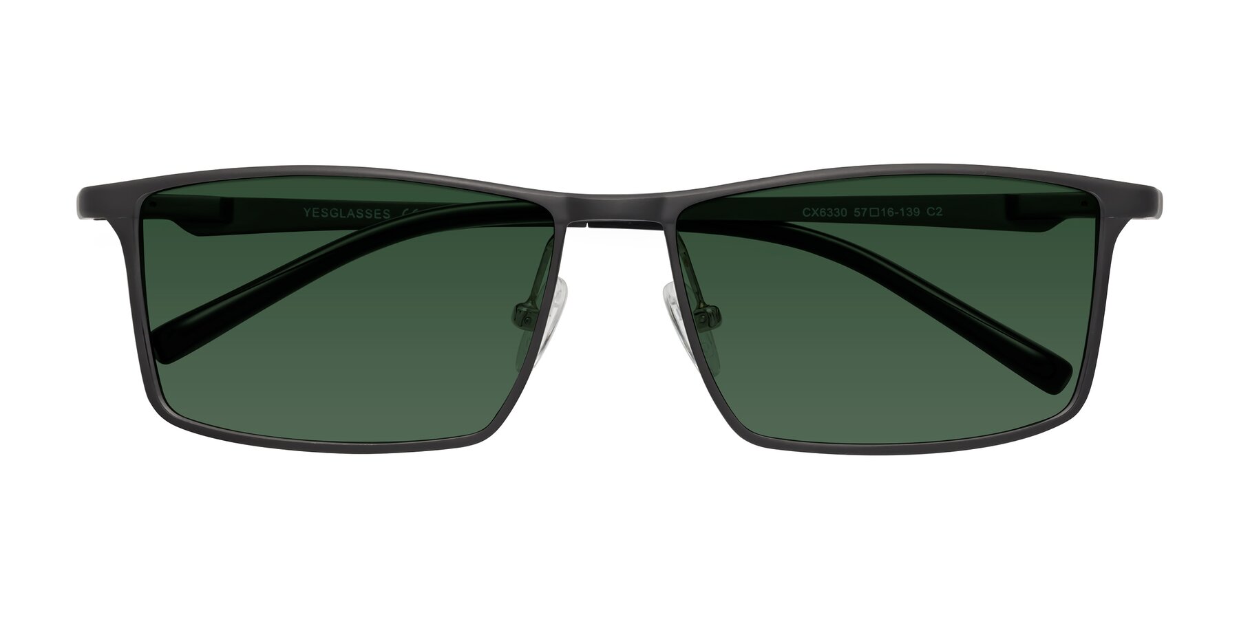 Folded Front of CX6330 in Gunmetal with Green Tinted Lenses