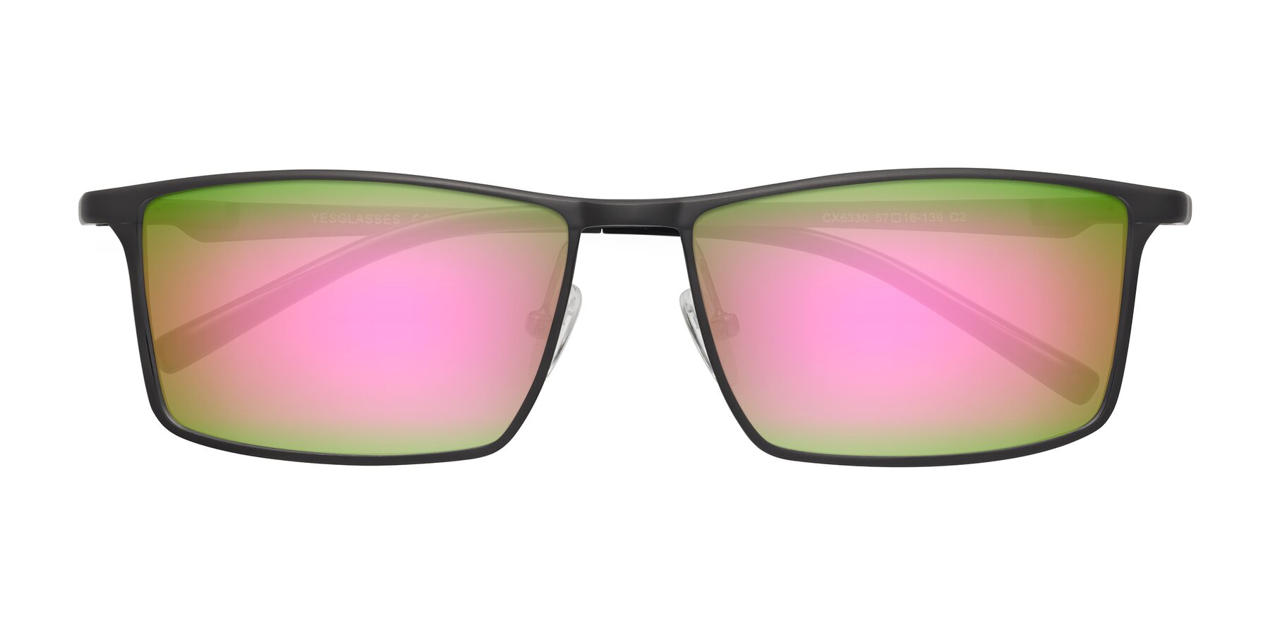 Folded Front of CX6330 in Gunmetal with Pink Mirrored Lenses