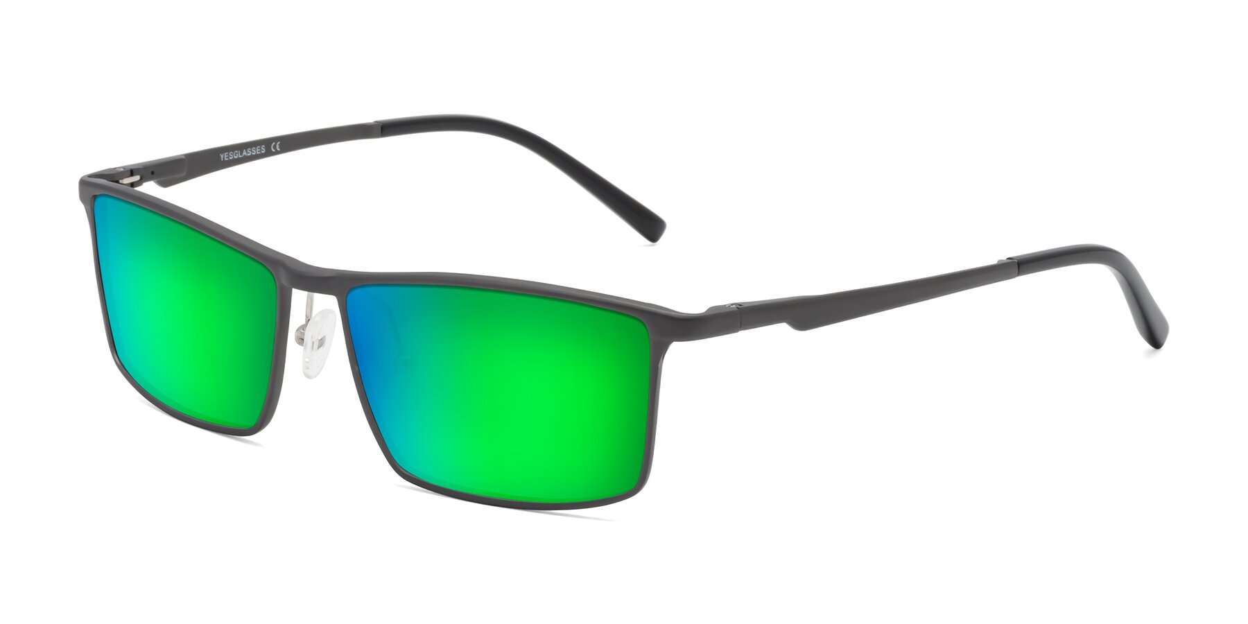 Angle of CX6330 in Gunmetal with Green Mirrored Lenses