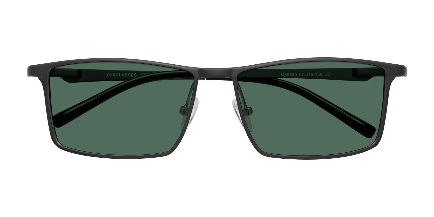 Folded Front of CX6330 in Gunmetal with Green Polarized Lenses
