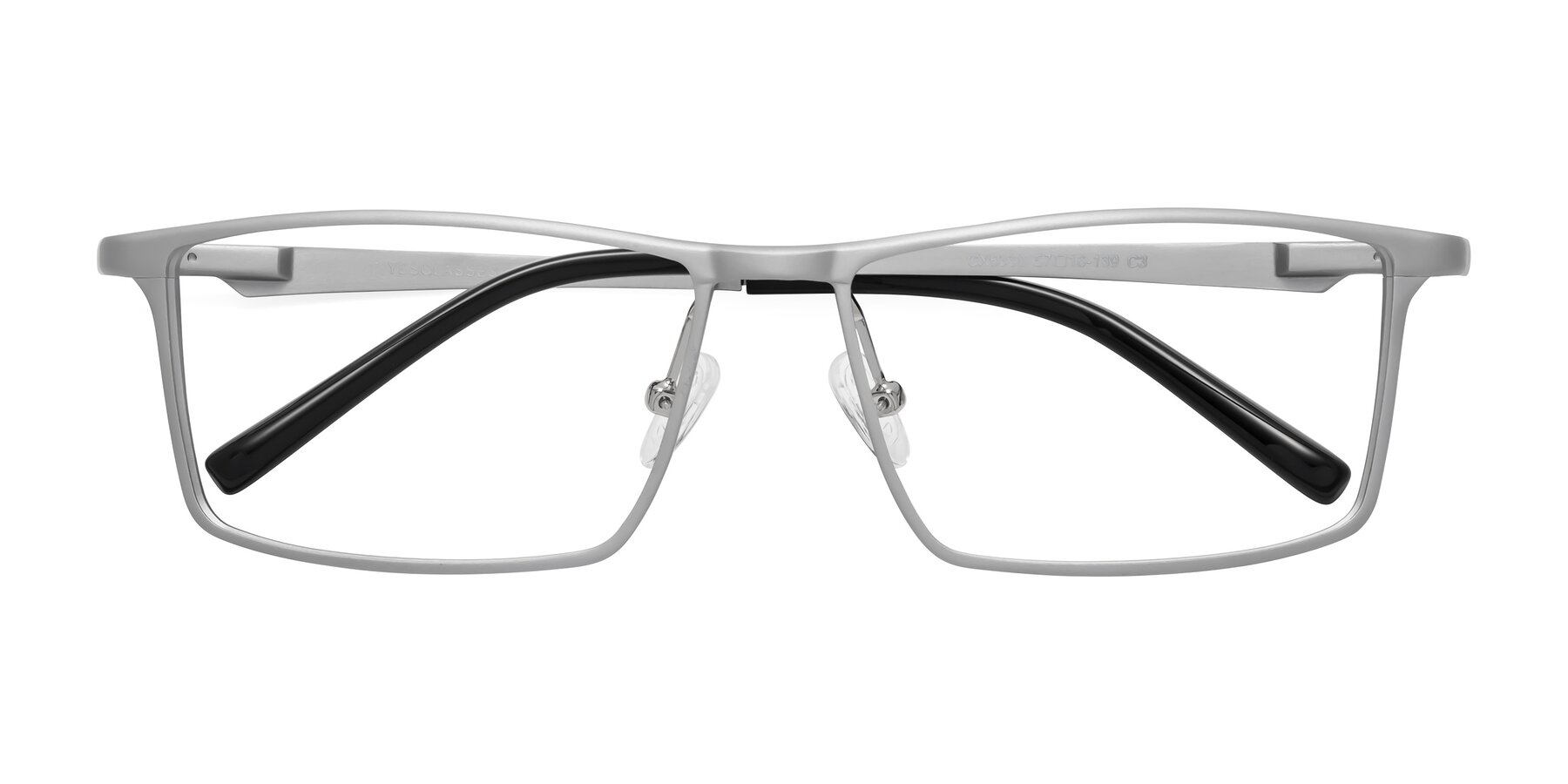 Folded Front of CX6330 in Silver with Clear Eyeglass Lenses