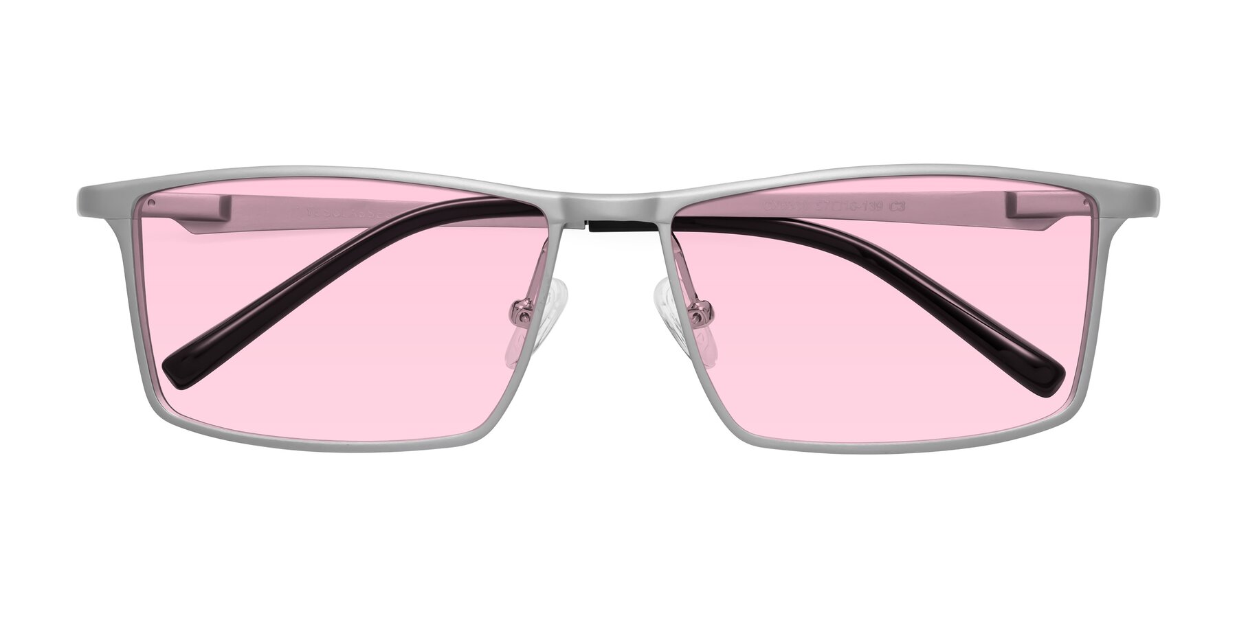 Folded Front of CX6330 in Silver with Light Pink Tinted Lenses