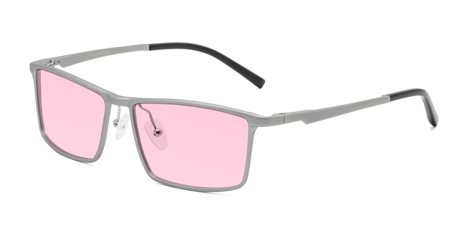 Angle of CX6330 in Silver with Light Pink Tinted Lenses