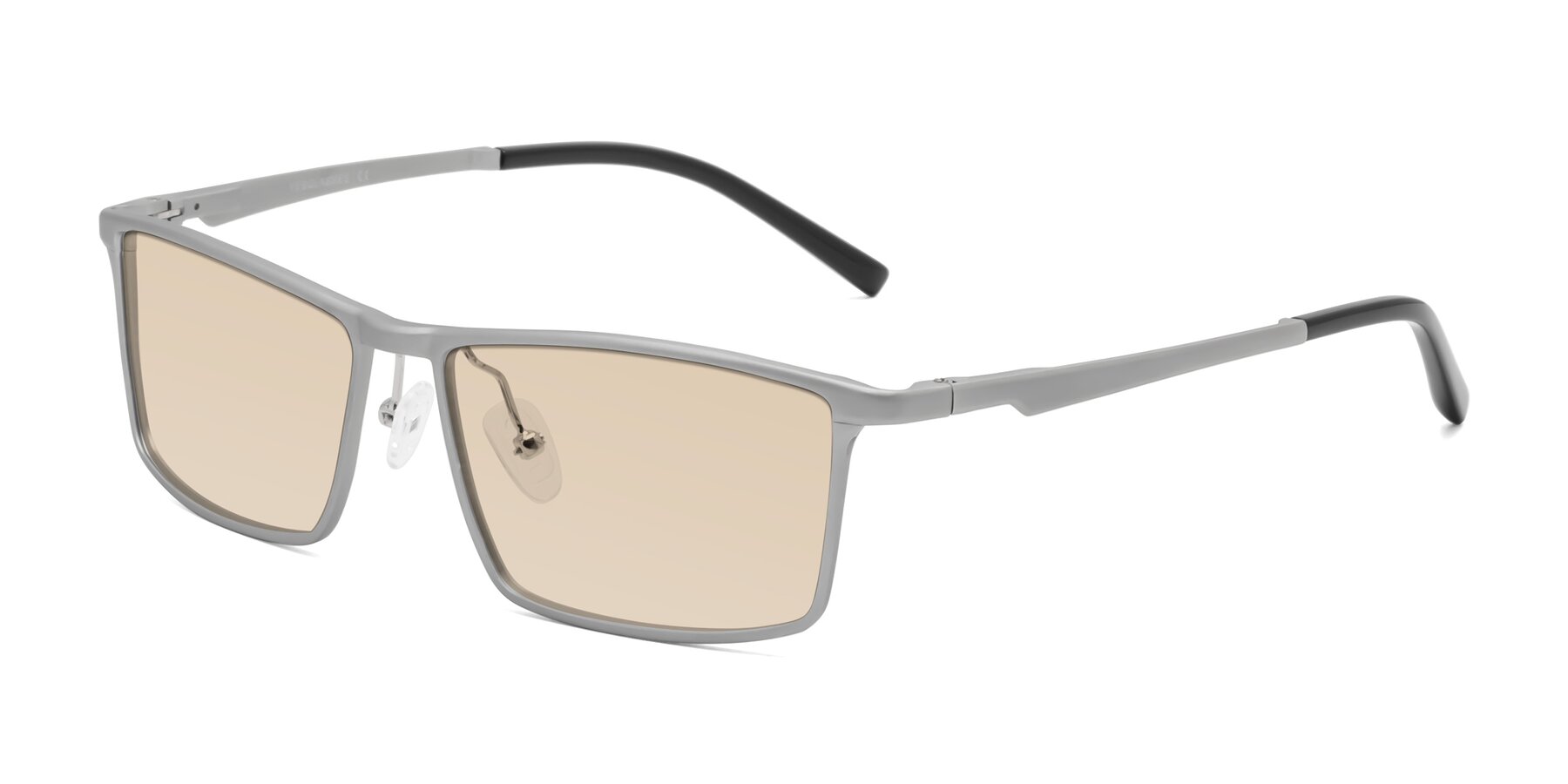 Angle of CX6330 in Silver with Light Brown Tinted Lenses